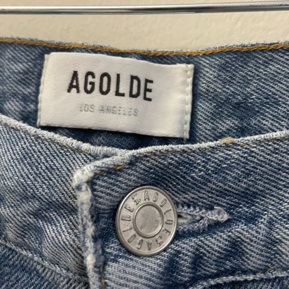 Agolde Riley High‎ Rise Distressed Straight Leg Jeans - 28 - Picture 12 of 16